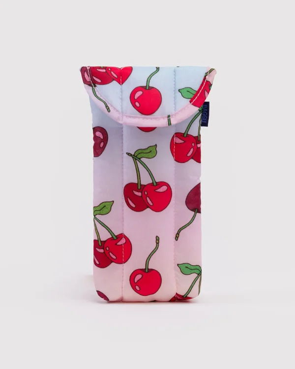 Puffy Glasses Sleeve - Cherries - Size: OS