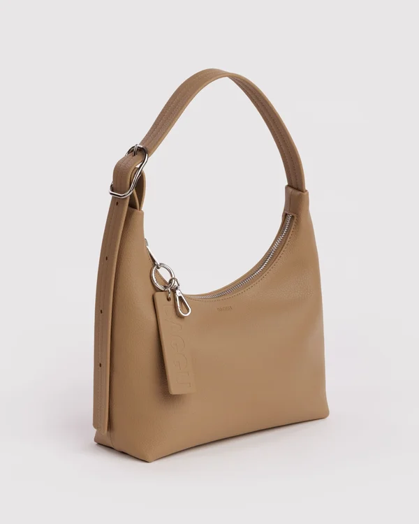 Mini Recycled Leather Shoulder Bag - Dune - Size: OS