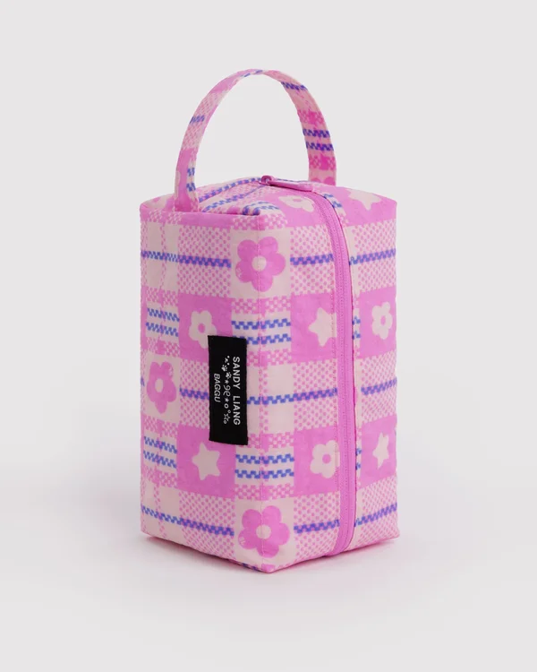 Dopp Kit - Market Plaid Pink - Material: heavyweight-nylon