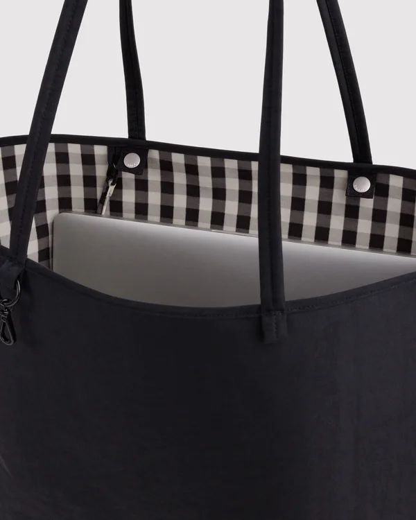 Large Nylon Reversible Tote - Black Mix - Material: heavyweight-nylon