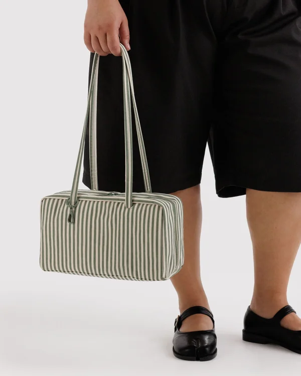 Nylon Bowler Bag - Sage Stripe - Size: OS