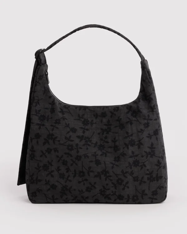 Nylon Shoulder Bag - Charcoal Ditsy Floral - Material: heavyweight-nylon