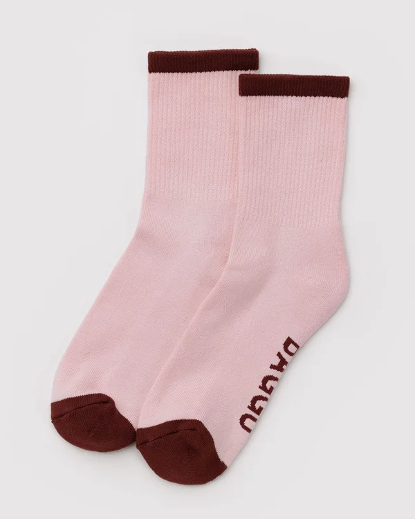 Ribbed Sock - Blush Mix - Material: organic-cotton