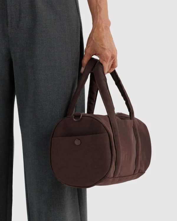 Nylon Duffle Bag - Coffee