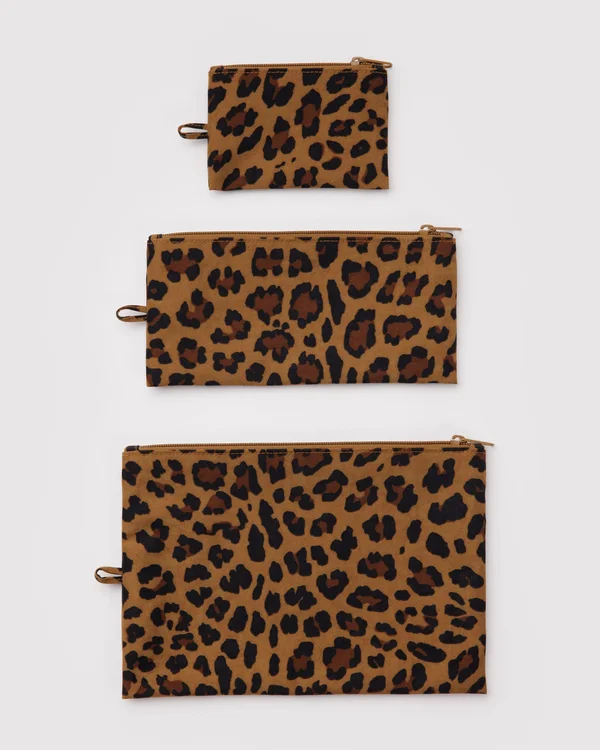 Flat Pouch Set - Leopard - Size: OS