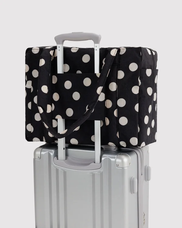 Small Cloud Carry-On - Black And Cream Polka Dot - Size: OS