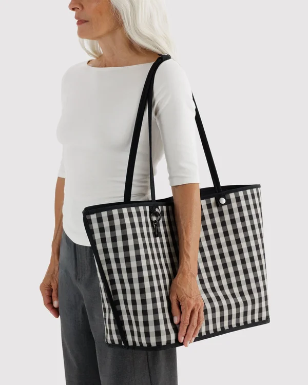 Large Nylon Reversible Tote - Black Mix - Material: heavyweight-nylon