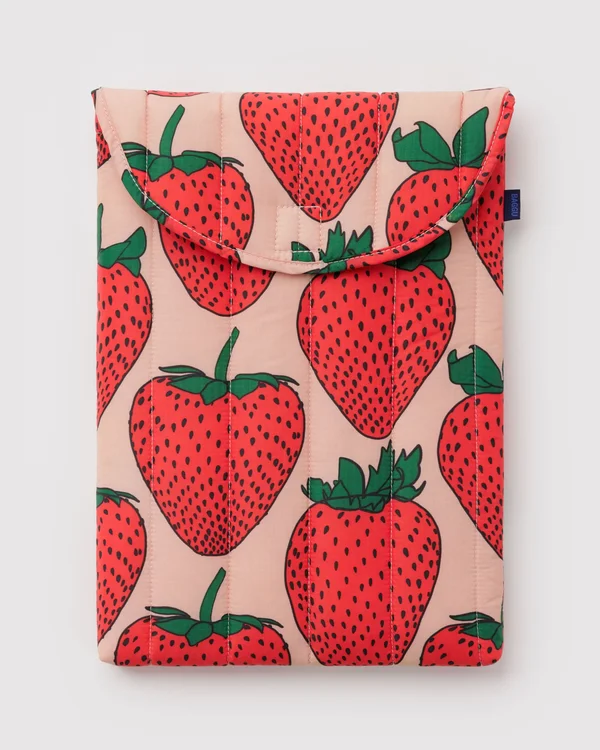 Puffy Laptop Sleeve 16" - Strawberry - Material: ripstop-nylon