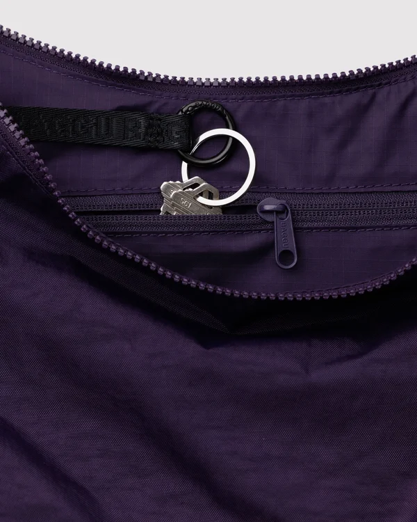 Medium Nylon Crescent Bag - Fig - Size: OS