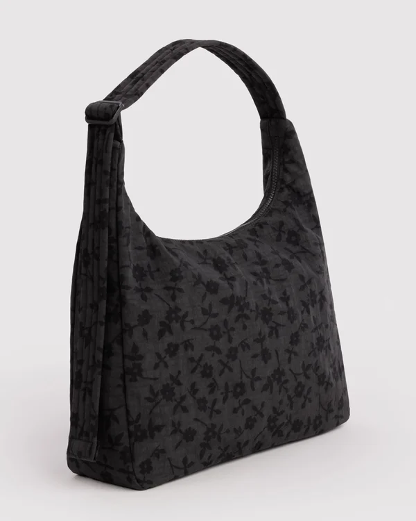 Nylon Shoulder Bag - Charcoal Ditsy Floral - Material: heavyweight-nylon