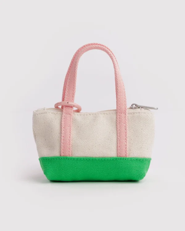 Moma Tote Charm - Pink/ Green - Material: Canvas