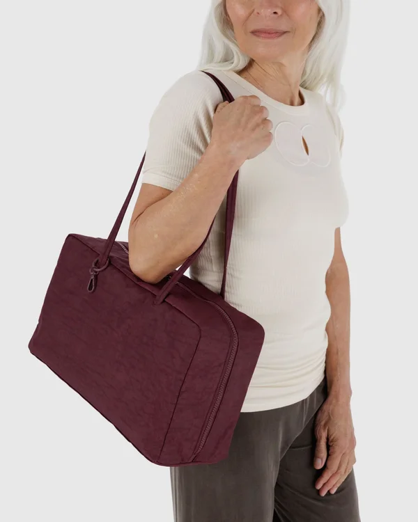 Medium Nylon Bowler Bag - Sale - Mahogany
